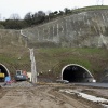 Plantación en emboquille de tunel de autopista
